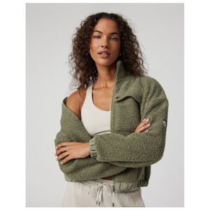 Women's Vuori Green Teddy Jacket S